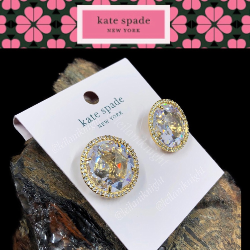 Kate Spade 14KGP “She Has Spark” Oversized Sparkling Stud Earrings